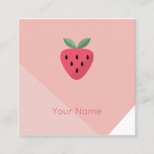 Modern Strawberry Square Design Square Business Card