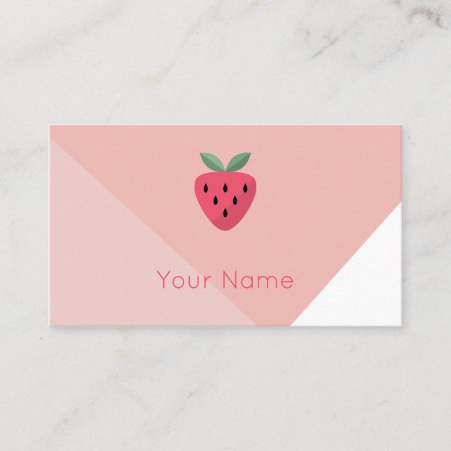 Modern Strawberry Standard Design Business Card (Front)