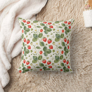 Modern Strawberry Summer Fruit Cushion