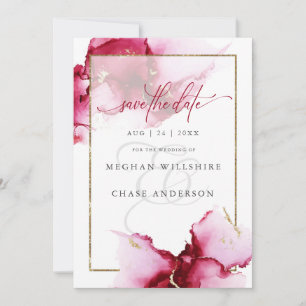 Modern Strawberry Wine Abstract Watercolor