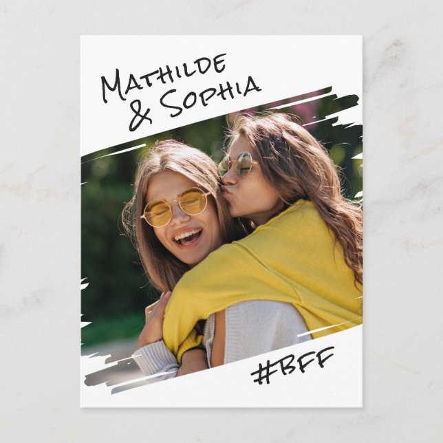  Modern Street Art Add Your Photo BBF Best Friends Postcard (Front)