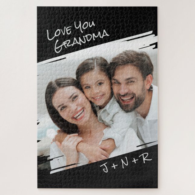  Modern Street Art Add Your Photo Love You Grandma Jigsaw Puzzle (Vertical)
