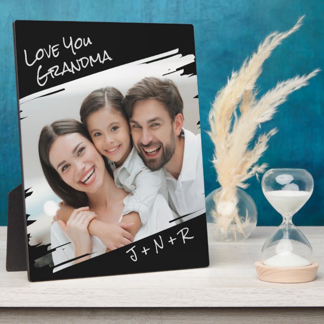  Modern Street Art Add Your Photo Love You Grandma Plaque (Side)