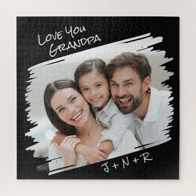  Modern Street Art Add Your Photo Love You Grandpa Jigsaw Puzzle (Vertical)