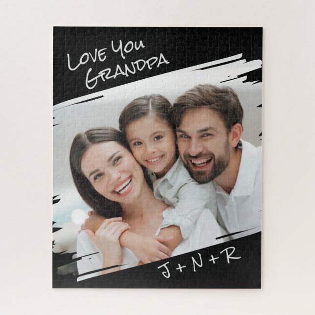  Modern Street Art Add Your Photo Love You Grandpa Jigsaw Puzzle (Vertical)
