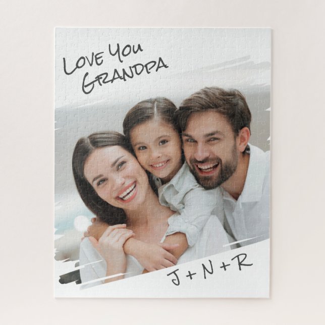  Modern Street Art Add Your Photo Love You Grandpa Jigsaw Puzzle (Vertical)