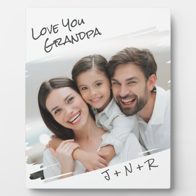 Modern Street Art Add Your Photo Love You Grandpa Plaque (Front)