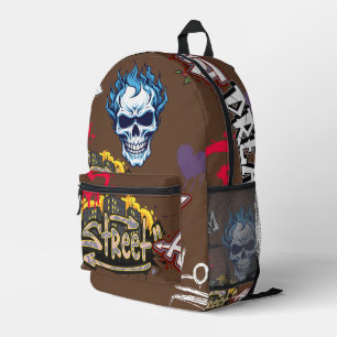 Modern streetart illustrations Spooky monster Printed Backpack