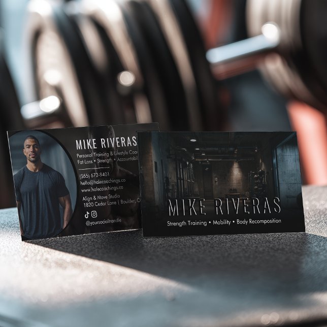 Modern Strength Training Fitness Coach Personal Business Card (Modern Strength Training Fitness Coach Personal Business Card)