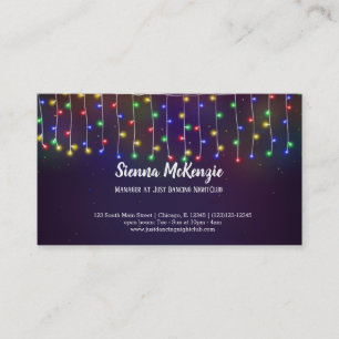 Modern string lights business card