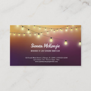 Modern string lights business card