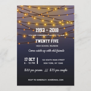 Modern string lights invitation