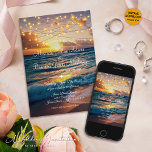 Modern String Lights Tropical Summer Beach Wedding Invitation<br><div class="desc">Spark the excitement of your approaching nuptials with our mesmerising Tropical Summer Beach Wedding Invitations. Tailored by the creative minds at Mylini Design, these invitations carry a unique blend of modern aesthetics and tropical vibes. A captivating string lights design weaved around the edge, evokes a sense of enchanting beach-side celebrations....</div>