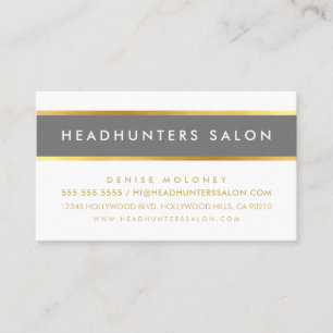 MODERN STRIP band simple stylish medium grey gold Business Card