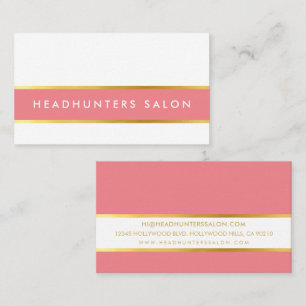 MODERN STRIP skinny band simple slick coral gold Business Card