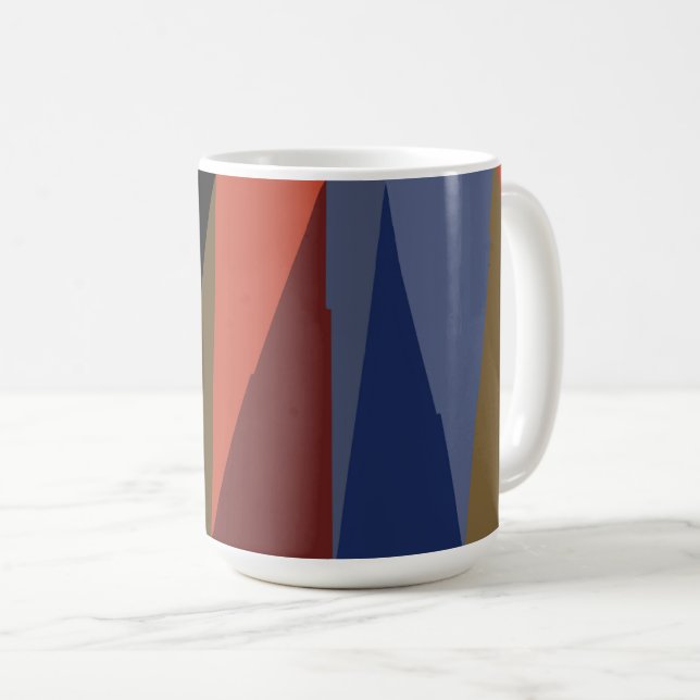 Modern Stripe Colourful Rainbow triangle pattern  Coffee Mug (Front Right)