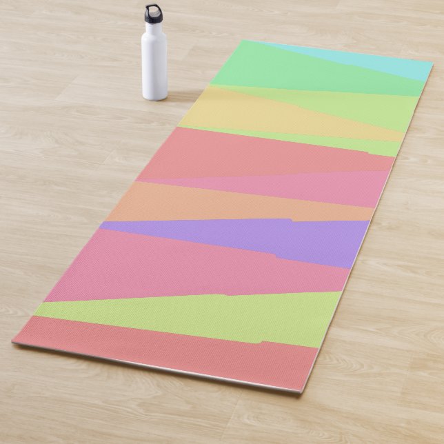 Modern Stripe Colourful Rainbow triangle pattern  Yoga Mat (In Situ)