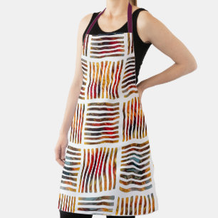 Modern Stripe Geometric Watercolor Pattern Apron