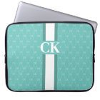 Modern Stripe Monogram w/ Designer Pattern Blue La
