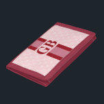 Modern Stripe Monogram w/ Designer Pattern Pink Trifold Wallet<br><div class="desc">Create your own designer wallet by customising this velcro (retro!) beauty and other products from our *Designer Goods* collection. Why carry around someone else’s name,  when you can have your own personalised pattern with your initials. Need help with colour and layout? Email us at hello@christiekelly.com for complimentary design assistance!</div>