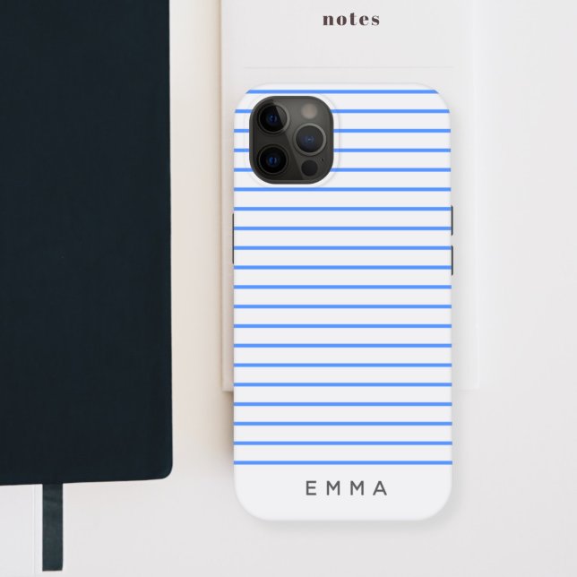 Modern Stripe | Nautical Blue Striking Scandi Case-Mate iPhone Case (Creator Uploaded)
