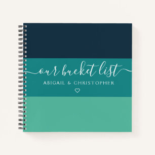 Modern Stripe Our Bucket List Couple Keepsake Notebook