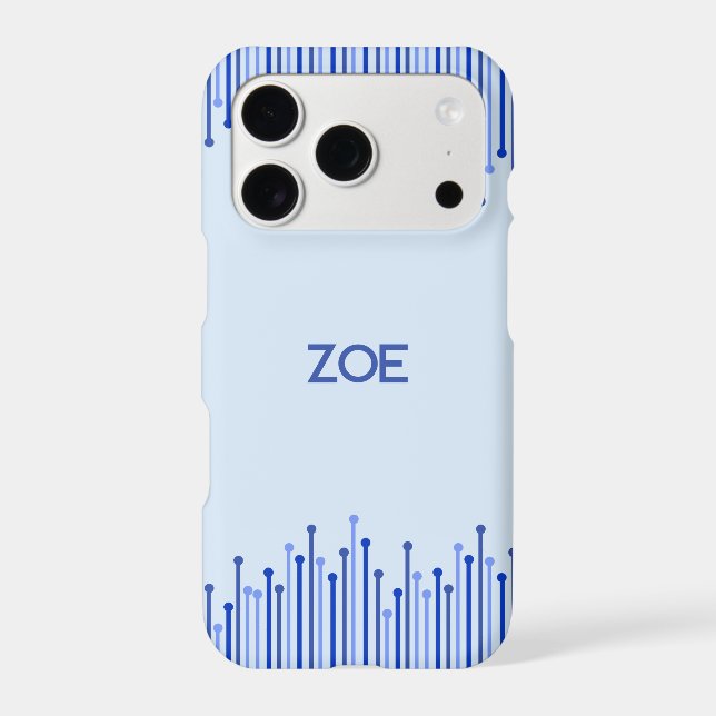 Modern stripe pattern on pale blue  (Back)