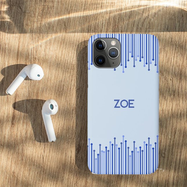 Modern stripe pattern on pale blue  Case-Mate iPhone case (Creator Uploaded)
