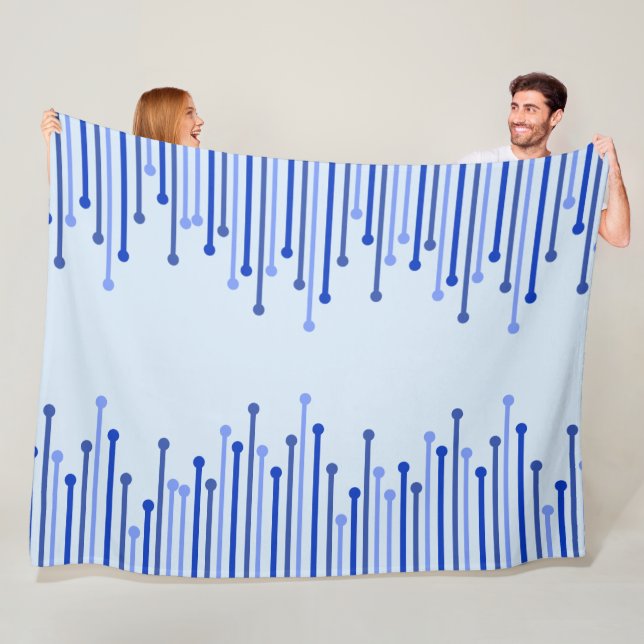 Modern stripe pattern on pale blue  fleece blanket (In Situ)