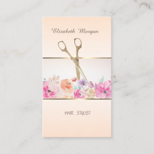 Modern ,Stripe,Scissors,Flowers Appointment Card