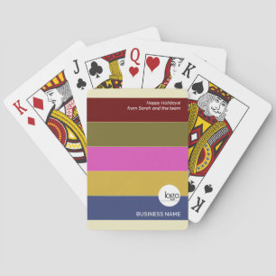 MODERN STRIPED BUSINESS COMPANY LOGO CLIENT GIFT PLAYING CARDS