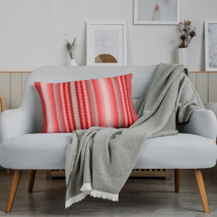 Modern striped design in various shades of red decorative cushion