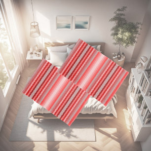 Modern striped design in various shades of red pillowcase