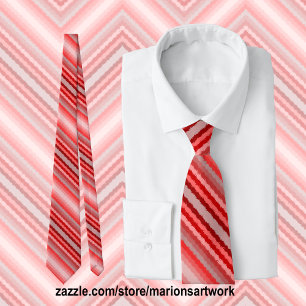 Modern striped design in various shades of red tie
