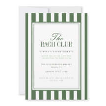 Modern Striped Green "Bach Club" Bachelorette