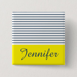 Modern striped pattern 15 cm square badge
