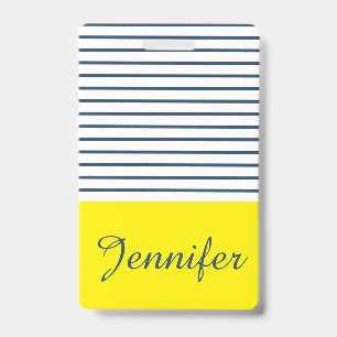 Modern striped pattern ID badge