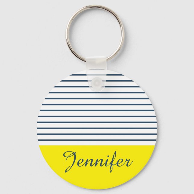 Modern striped pattern key ring (Front)
