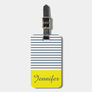 Modern striped pattern luggage tag