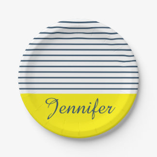 Modern striped pattern paper plate