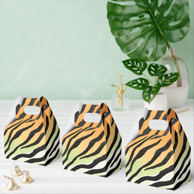 Modern Striped tiger skin Print big cats feline a Favour Box (Multiple)
