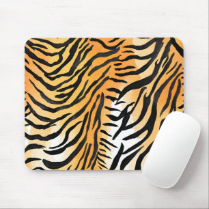 Modern Striped tiger skins Print big cats feline a Mouse Mat
