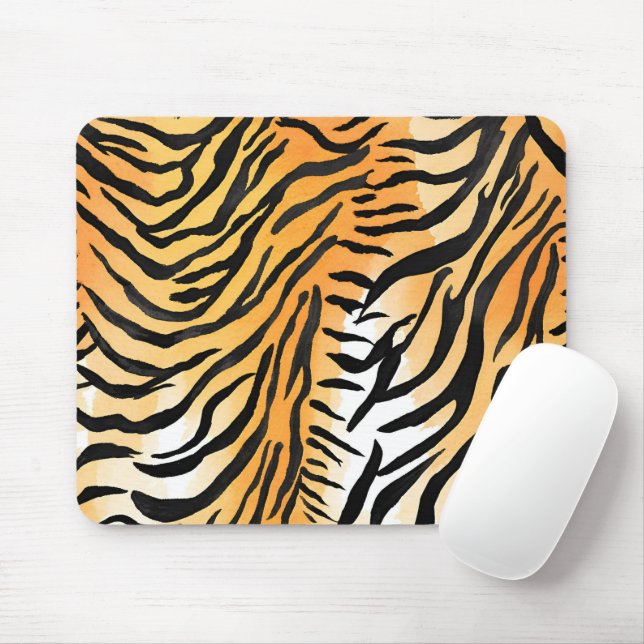 Modern Striped tiger skins Print big cats feline a Mouse Mat (With Mouse)