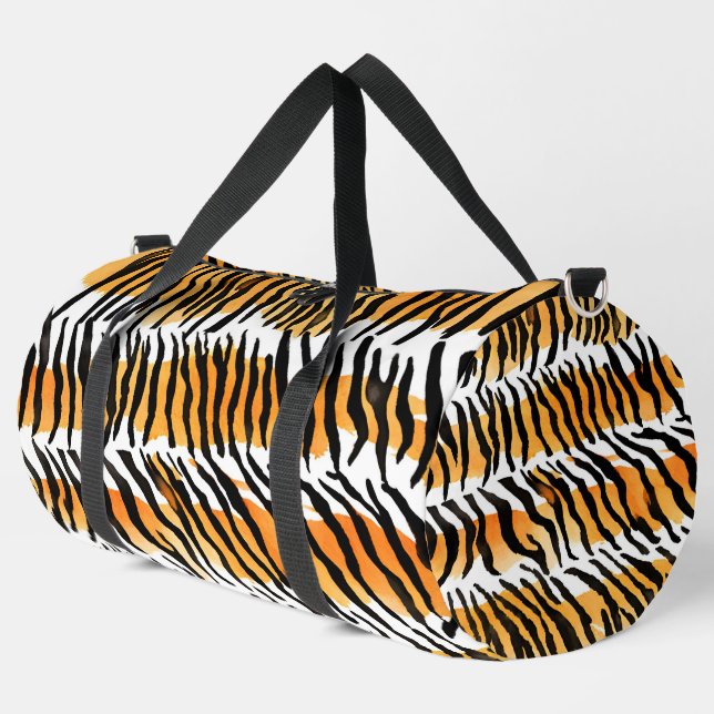 Modern Striped tiger skins Print wild animals wild Duffle Bag (Left Corner)