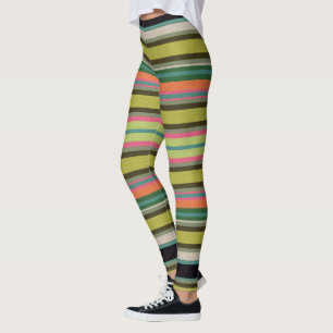 Modern Striped With Design  Leggings