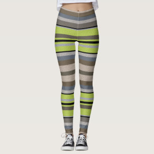 Modern Striped With Design Leggings