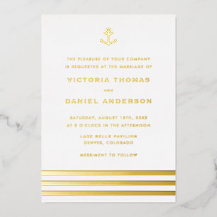 Modern Stripes Anchor Nautical Wedding