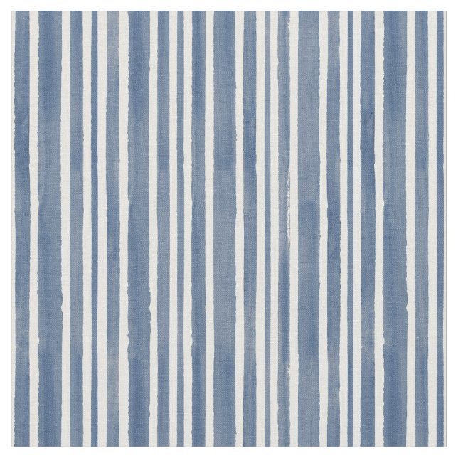 Modern stripes Blue and white l Cute colour Fabric (Close Up)