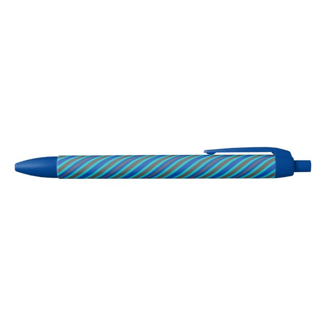 Modern Stripes Blue Blue Ink Pen (Top)