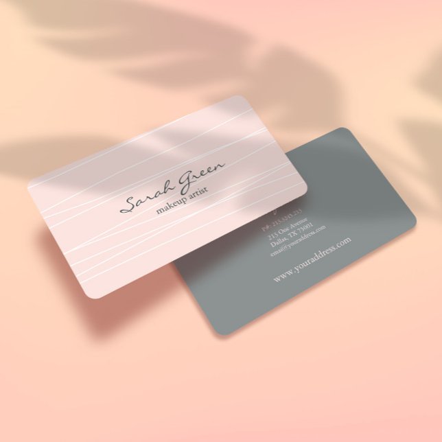 Modern Stripes Blush Pink Business Card (Creator Uploaded)